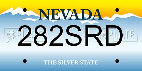 282SRD Nevada License Plate