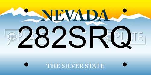 282SRQ Nevada License Plate