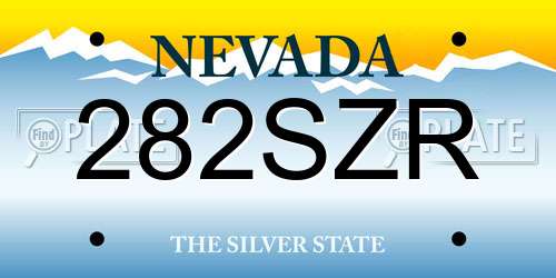 282SZR Nevada License Plate