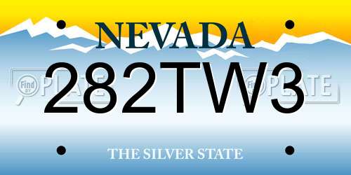 282TW3 Nevada License Plate