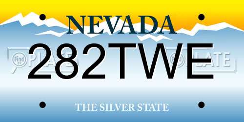 282TWE Nevada License Plate