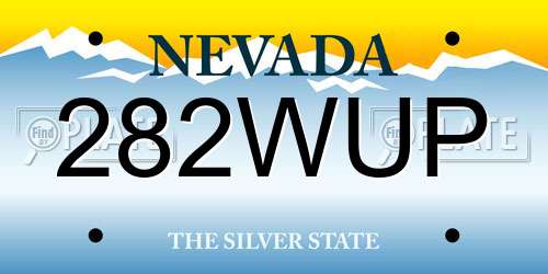 282WUP Nevada License Plate