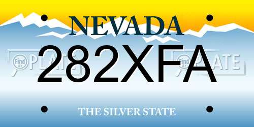 282XFA Nevada License Plate