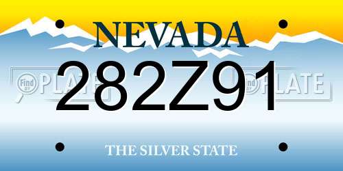282Z91 Nevada License Plate