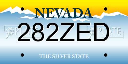 282ZED Nevada License Plate