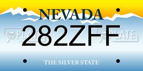 282ZFF Nevada License Plate