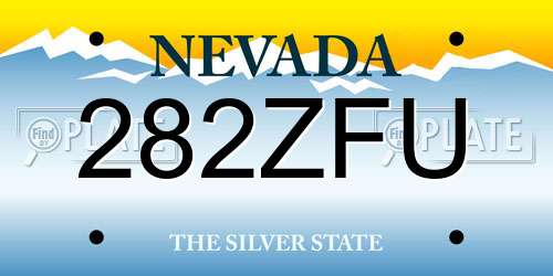 282ZFU Nevada License Plate