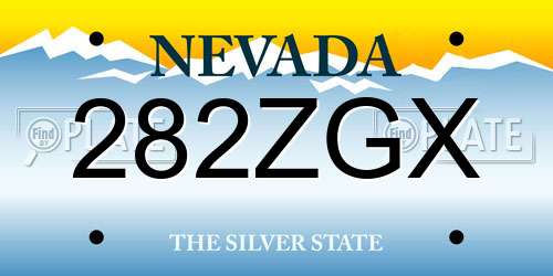282ZGX Nevada License Plate