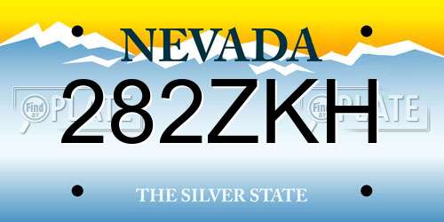 282ZKH Nevada License Plate