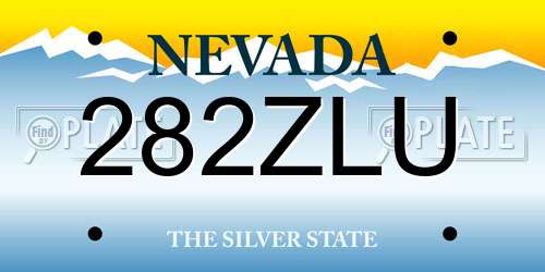 282ZLU Nevada License Plate