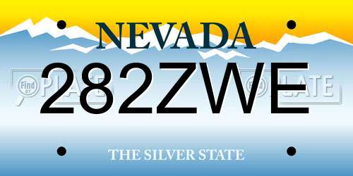 282ZWE Nevada License Plate