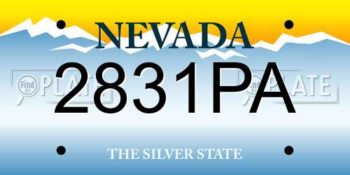 2831PA Nevada License Plate