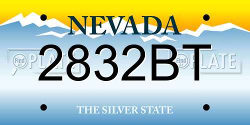 2832BT Nevada License Plate