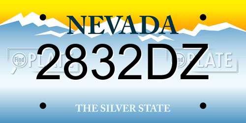 2832DZ Nevada License Plate