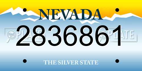 2836861 Nevada License Plate