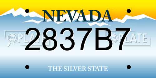 2837B7 Nevada License Plate