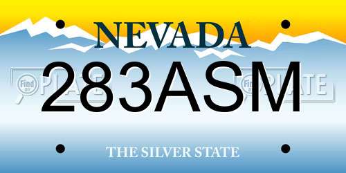 283ASM Nevada License Plate