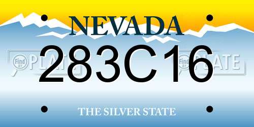 283C16 Nevada License Plate
