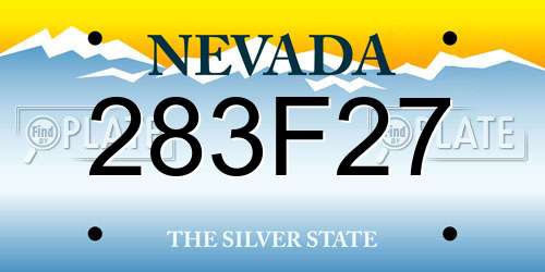 283F27 Nevada License Plate