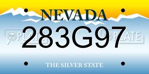 283G97 Nevada License Plate