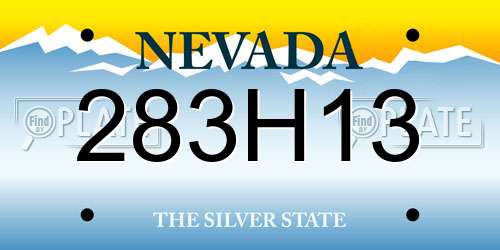 283H13 Nevada License Plate