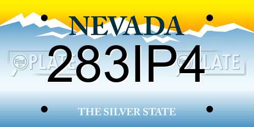 283IP4 Nevada License Plate