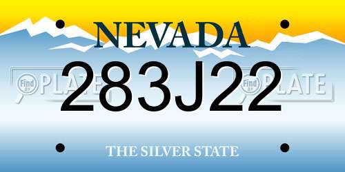 283J22 Nevada License Plate