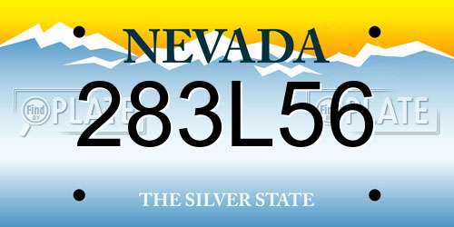283L56 Nevada License Plate