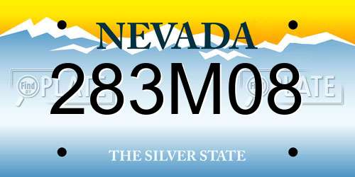 283M08 Nevada License Plate