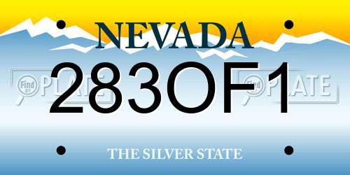 283OF1 Nevada License Plate