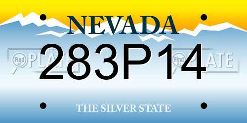 283P14 Nevada License Plate