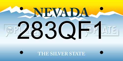 283QF1 Nevada License Plate