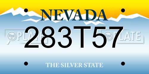 283T57 Nevada License Plate