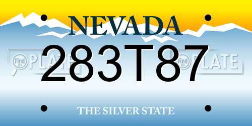 283T87 Nevada License Plate