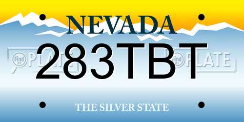 283TBT Nevada License Plate