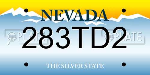 283TD2 Nevada License Plate
