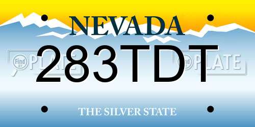 283TDT Nevada License Plate