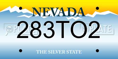 283TO2 Nevada License Plate