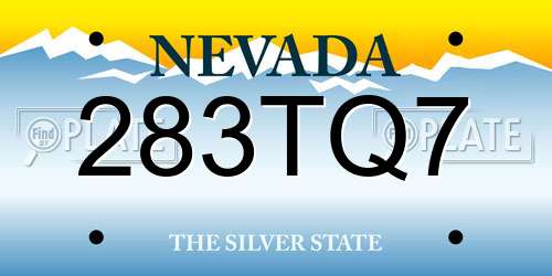 283TQ7 Nevada License Plate