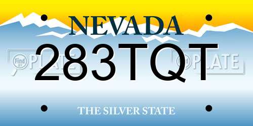283TQT Nevada License Plate