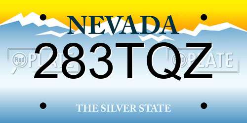 283TQZ Nevada License Plate