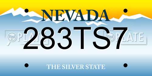283TS7 Nevada License Plate