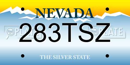 283TSZ Nevada License Plate