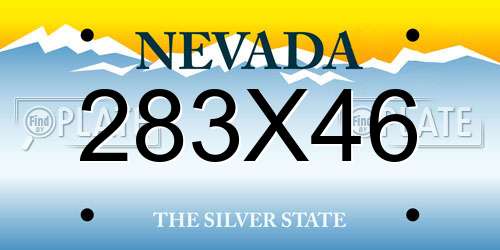 283X46 Nevada License Plate
