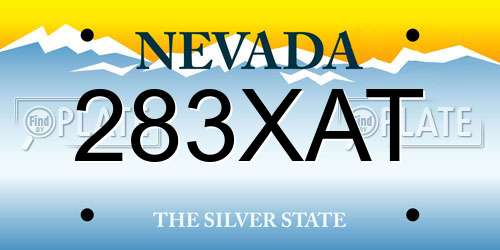 283XAT Nevada License Plate