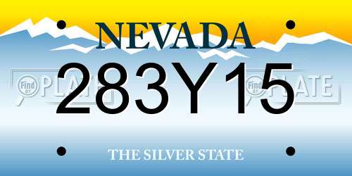 283Y15 Nevada License Plate