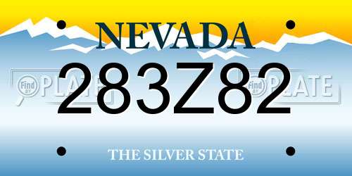 283Z82 Nevada License Plate