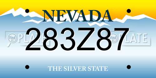 283Z87 Nevada License Plate