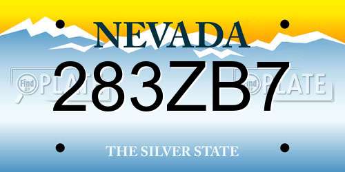 283ZB7 Nevada License Plate