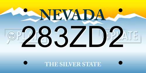 283ZD2 Nevada License Plate